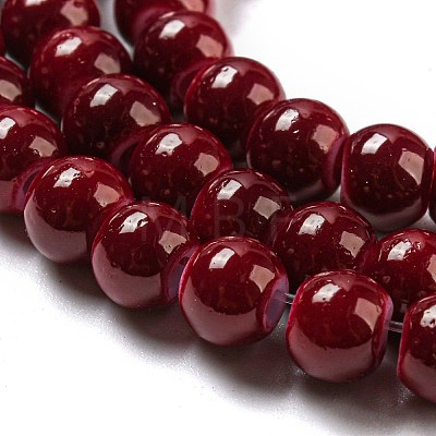 Painted Glass Bead Strands DGLA-S071-6mm-B30-1