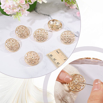 30Pcs 1-Hole Alloy Buttons BUTT-CA0001-33-1