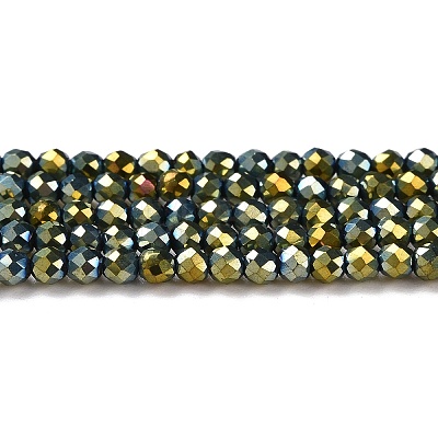 Electroplate Glass Beads Strands GLAA-H021-01A-FP05-1