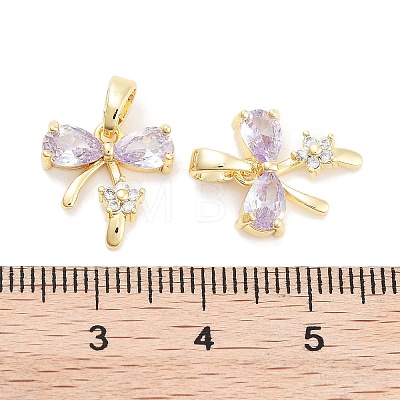 Brass Micro Pave Cubic Zirconia Pendants KK-P271-06G-A-1