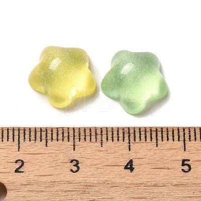 Transparent Resin Decoden Cabochons with Glitter Powder RESI-E053-08F-1
