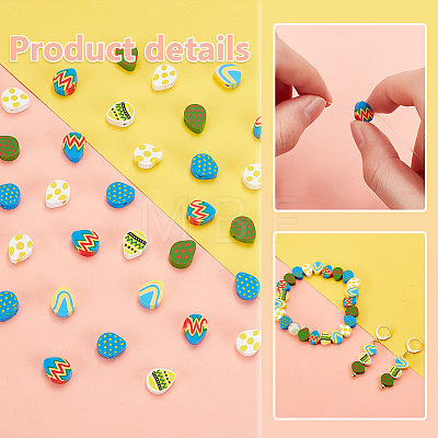   120Pcs 6 Colors Easter Themed Handmade Polymer Clay Beads CLAY-PH0001-92-1