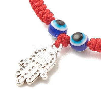 6Pcs 6 Style Resin Evil Eye Braided Bead Bracelets Set BJEW-JB08340-1