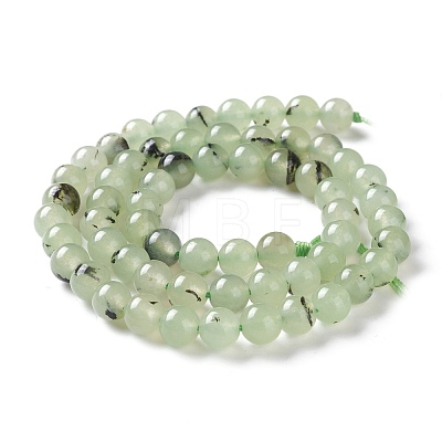 Natural White Jade Imitation Prehnite Beads Strands G-I299-F12-6mm-1