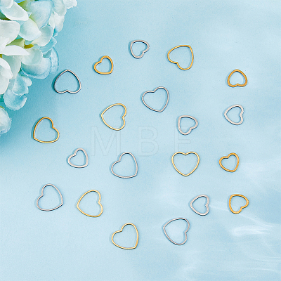 24Pcs 4 Style 201 Stainless Steel Linking Rings STAS-HY0001-19-1