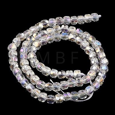 Electroplate Transparent Glass Beads Strands GLAA-C029-03B-01-1