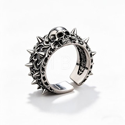 Alloy Skull Rivet Cuff Open Rings WGF9BFE-01-1