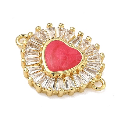 Brass Pave Clear Cubic Zirconia Connector Charms KK-A293-12G-02-1