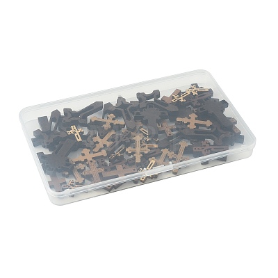 60Pcs 6 Styles Religion Wood Pendants WOOD-FS0002-51-1
