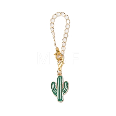 3Pcs 3 Styles Cactus Alloy Enamel Cup Charms HJEW-JM02163-1