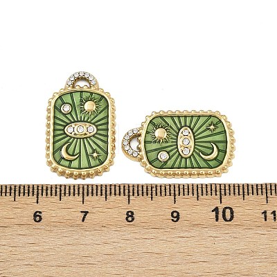 304 Stainless Steel Rhinestone Pendants STAS-P415-14G-1