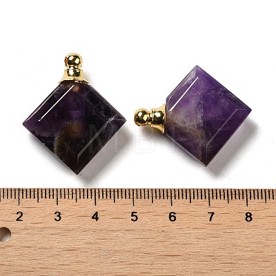 Natural Amethyst Perfume Bottle Pendants G-Z039-05G-06-1