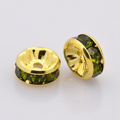 Brass Rhinestone Spacer Beads RB-A014-Z5mm-09G-NF-1