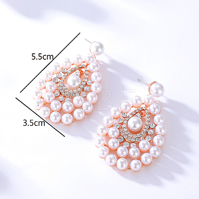 Imitation Pearl Teardrop Dangle Stud Earrings DM1543-1