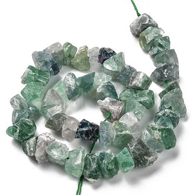 Rough Raw Natural Green Fluorite Beads Strands G-J390-B02-1