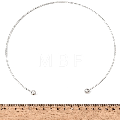 201 Stainless Steel Twist Cuff Choker Necklaces SA-CBA4A0D-01P-1