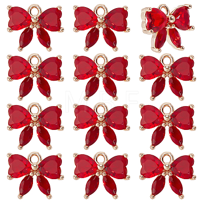 12Pcs Brass Glass Charms KK-PH0013-43A-1