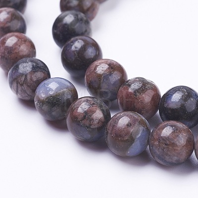 Natural Glaucophane Beads Strands G-F520-39-8mm-1