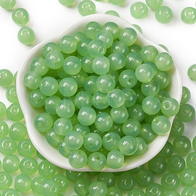 Imitation Jade Glass Seed Beads SEED-Z004-J8MM-07-1