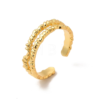Brass Open Cuff Ring for Women RJEW-A015-03G-1