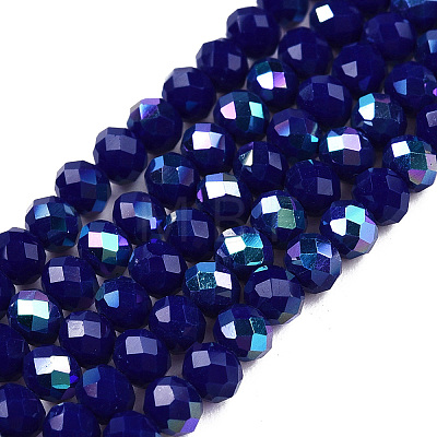 Electroplate Opaque Solid Color Glass Beads Strands EGLA-A044-P3mm-L07-1