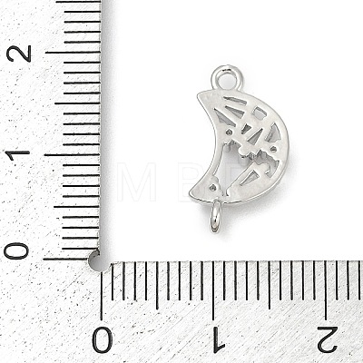 Brass Clear Cubic Zirconia Connector Charms KK-Z094-03P-01-1