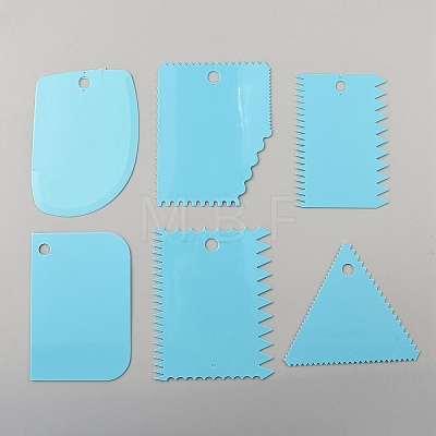 6Pcs 6 Style Plastic Baking Edge Cream Scraper DIY-WH20003-06A-1