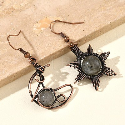 Natural & Synthetic Gemstone Dangle Earrings G-H359-07R-1