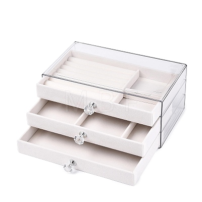3-Tier PET Plastic Jewelry Storage Drawer Boxes CON-N016-05A-1