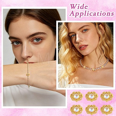 6Pcs Brass Moonstone Multi-Strand Links FIND-YW0013-20-1
