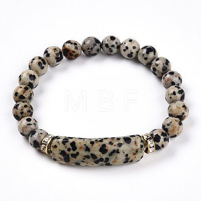 Natural Zebra Jasper Beads Stretch Bracelets BJEW-T022-04D-1