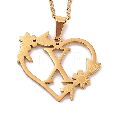 PVD Vacuum Plating 201 Stainless Steel Pendant Necklaces NJEW-R267-02X-G-1