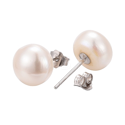 Valentine Presents for Her 925 Sterling Silver Ball Stud Earrings EJEW-D029-9mm-2-1