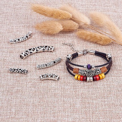 Kissitty Tibetan Style Alloy Tube Beads PALLOY-KS0002-05-1