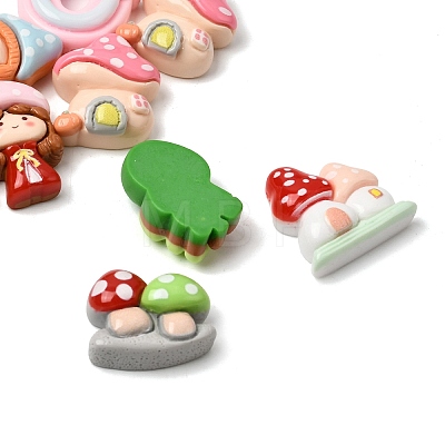 Opaque Resin Cabochons RESI-Z049-01-1