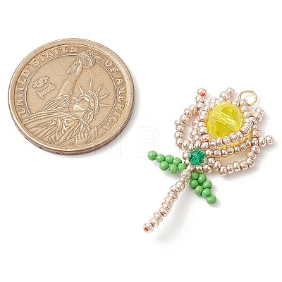 Beaded Tulip Charms PALLOY-MZ00449-02-1