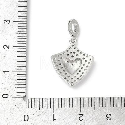 Brass Micro Pave Clear Cubic Zirconia Pendants KK-R213-16G-02-1