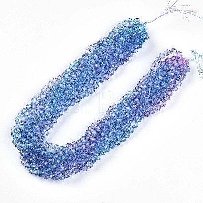 Baking Paint Transparent Glass Beads Strands DGLA-A035-T8mm-A06-1