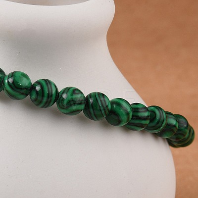 Synthetic Malachite(Dyed) Bead Stretch Bracelets BJEW-K212-A-031-1