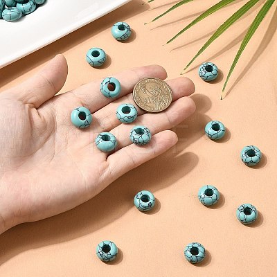 Synthetic Turquoise European Large Hole Beads X-G-Q442-15-1