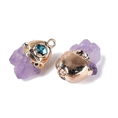 Natural Amethyst Geode Pendants G-N366-01G-1
