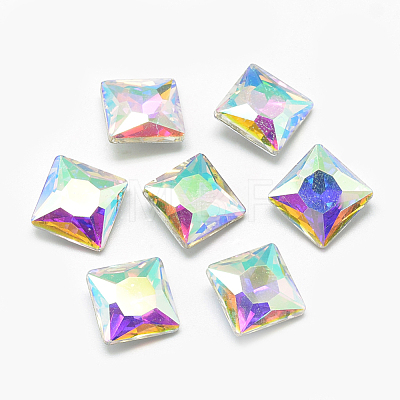 Pointed Back Glass Rhinestone Cabochons RGLA-T027-8x8mm-02-1