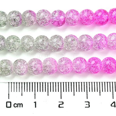 Spray Painted Crackle Glass Beads Strands DGLA-C002-6mm-08-1