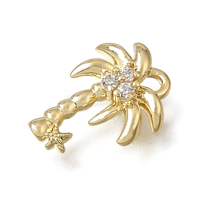 Brass Micro Pave Clear Cubic Zirconia Charms KK-A302-05G-1
