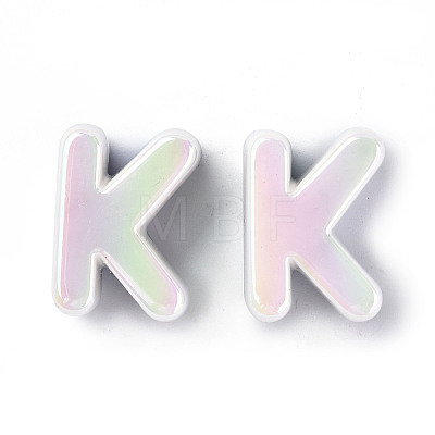 Opaque Rainbow Iridescent Acrylic Beads OACR-P010-23A-1