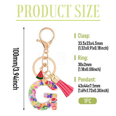 Fruit Series Letter Resin Keychains KEYC-TAC0033-02G-1