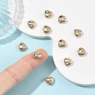 SHEGRACE Valentine's Day Brass Micro Pave Clear Cubic Zirconia Charms XGRQ4N358-737G-1