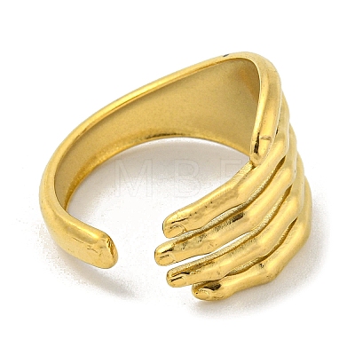 304 Stainless Steel Open Cuff Ring RJEW-C067-17G-1