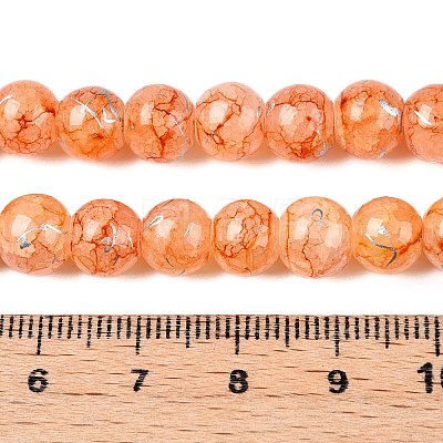 Drawbench Crackle Glass Beads Strands GLAA-N006-8mm-12-1