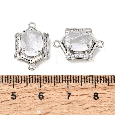 Brass Micro Pave Cubic Zirconia and Glass Links Connector Charms GL-CBA86BA-01P-C-1